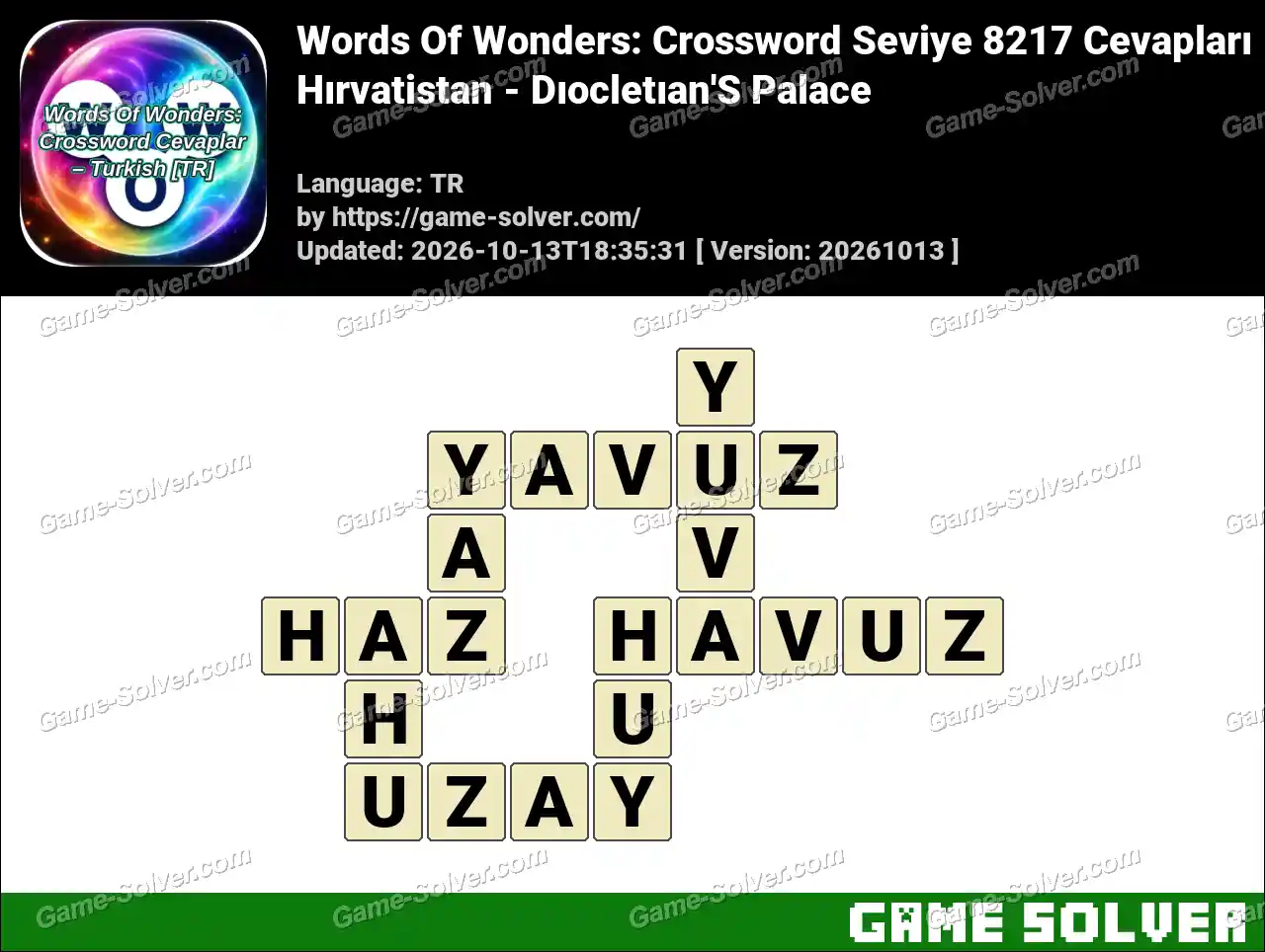 Words Of Wonders: Crossword Seviye 8217 Cevapları – Hırvatistan – Dıocletıan’S Palace
